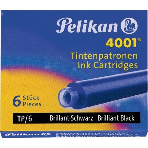 Refill Cartucce di Inchiostro per Stilografica Pelikan 4001 5 Pezzi Nero e  Blu